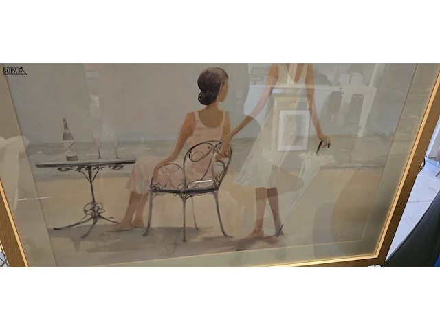 Lot 149 - print in kader getekend miuel dominquez - afbeelding 2 van  4