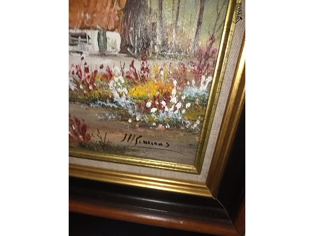 Lot 149 - schilderij huis met bomen - afbeelding 2 van  5