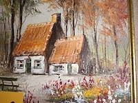 Lot 149 - schilderij huis met bomen - afbeelding 3 van  5