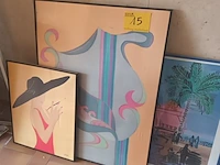 Lot 15 - schilderijen. 3 stuks - afbeelding 1 van  4