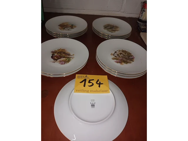 Lot 154 - limoges borden met vogels. 12 stuks - afbeelding 7 van  7