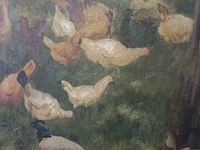 Lot 156 - schilderij vrouw met kippen - afbeelding 4 van  6