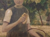Lot 156 - schilderij vrouw met kippen - afbeelding 5 van  6