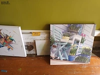 Lot 157 - canvas. 6 stuks - afbeelding 1 van  3