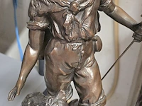 Lot 157 - koppel herder en herderin get f. moreau in kunstbrons - afbeelding 2 van  9