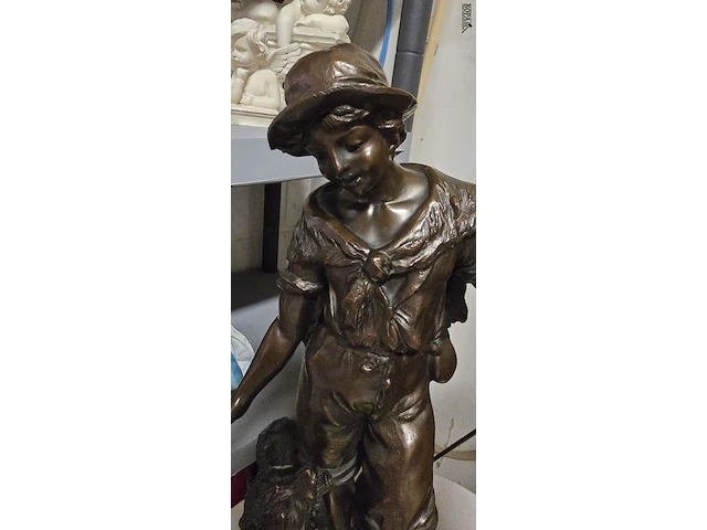 Lot 157 - koppel herder en herderin get f. moreau in kunstbrons - afbeelding 4 van  9