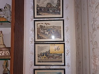 Lot 16 - kaders met koetsen. 5 stuks - afbeelding 1 van  4