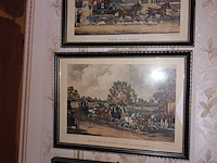 Lot 16 - kaders met koetsen. 5 stuks - afbeelding 2 van  4