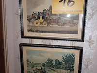 Lot 16 - kaders met koetsen. 5 stuks - afbeelding 4 van  4