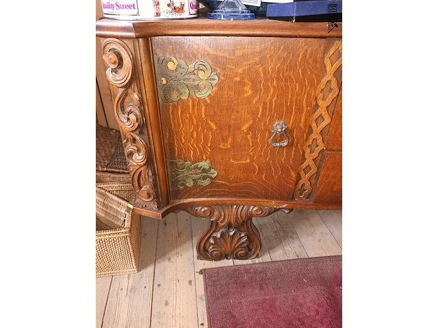 Lot 160 - antieke kast met opzetspiegel - afbeelding 2 van  4
