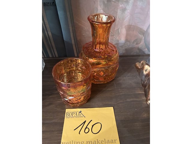 Lot 160 - karaf met glas, 2 stuks - afbeelding 1 van  1