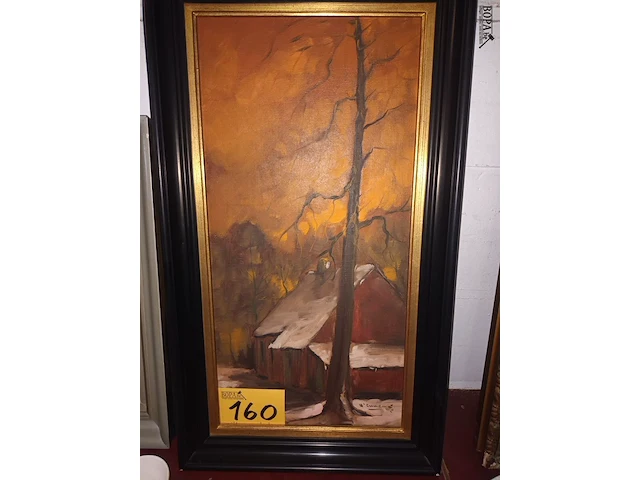 Lot 160 - schilderij sneeuwlandschap - afbeelding 1 van  3