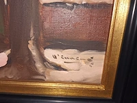 Lot 160 - schilderij sneeuwlandschap - afbeelding 2 van  3