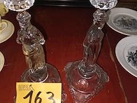 Lot 163 - koppel kandelaars in glas - afbeelding 1 van  6