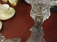 Lot 163 - koppel kandelaars in glas - afbeelding 5 van  6