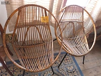 Lot 163 - rotan zetel. 2 stuks - afbeelding 1 van  5