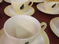 Lot 164 - koffieservies met zwarte kat. 34 stuks - afbeelding 2 van  5