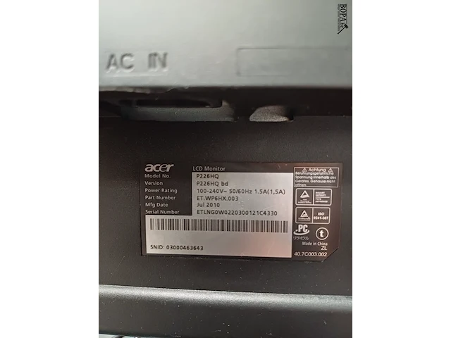 Lot 169 - computerscherm acer (h) - afbeelding 3 van  5