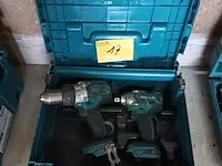 Lot 17 - accu slagmoersleutel en klopboormachine makita in koffer - afbeelding 1 van  4
