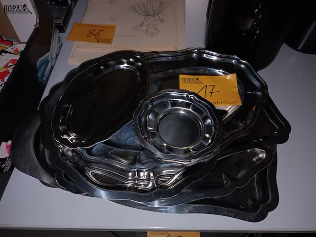 Lot 17 - inox schalen. 14 stuks - afbeelding 1 van  3