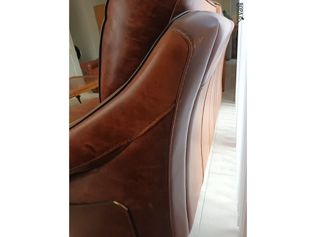 Lot 17 - lederen sofa - afbeelding 3 van  5