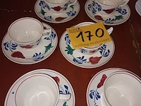 Lot 170 - koffieservies p. regout. 14 stuks - afbeelding 1 van  4