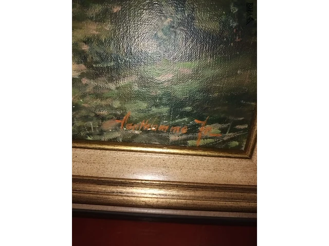 Lot 175 - schilderij landschap met schapen - afbeelding 2 van  4