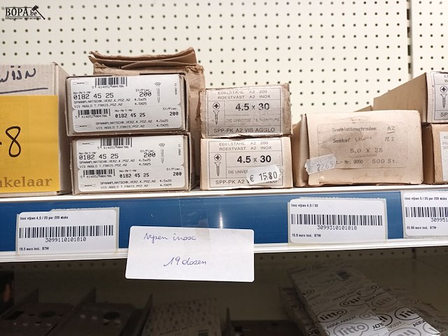 Lot 178 - inox vijzen. 19 dozen - afbeelding 2 van  2