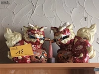 Lot 18 - koppel foo dogs - afbeelding 1 van  4