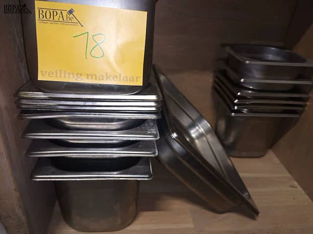 Lot 18 - rvs gastronorm bakken. 15 stuks - afbeelding 3 van  3