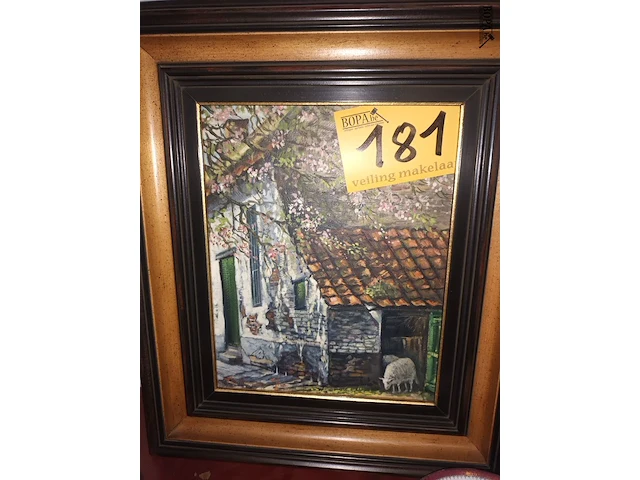 Lot 181 - schilderij schapenstal - afbeelding 1 van  3