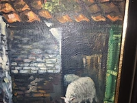 Lot 181 - schilderij schapenstal - afbeelding 2 van  3