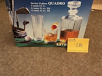 Lot 184 - set quadro glazen, kan en tumbler, 13 stuks - afbeelding 1 van  3