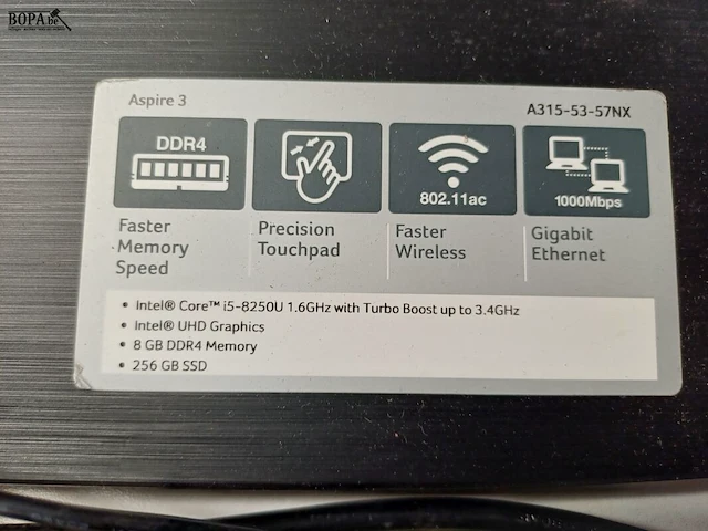 Lot 185 - acer laptop, muis, lader (h) - afbeelding 3 van  5