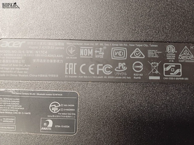 Lot 185 - acer laptop, muis, lader (h) - afbeelding 4 van  5