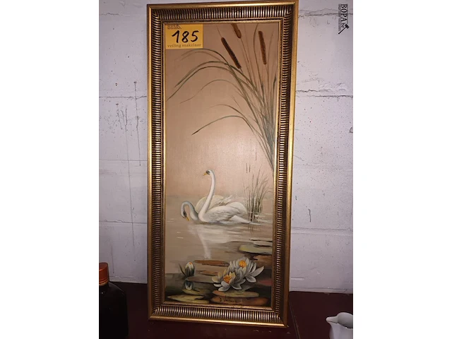 Lot 185 - schilderij zwanen - afbeelding 1 van  5