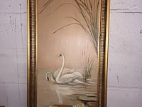 Lot 185 - schilderij zwanen - afbeelding 1 van  5