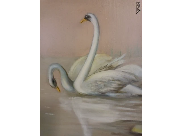 Lot 185 - schilderij zwanen - afbeelding 3 van  5