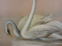 Lot 185 - schilderij zwanen - afbeelding 3 van  5