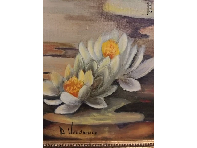 Lot 185 - schilderij zwanen - afbeelding 4 van  5