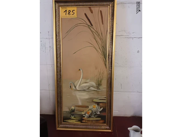 Lot 185 - schilderij zwanen - afbeelding 5 van  5