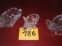 Lot 186 - vide-poche vannes cristal. 3 stuks - afbeelding 1 van  5