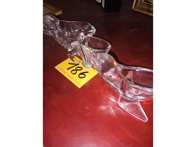 Lot 186 - vide-poche vannes cristal. 3 stuks - afbeelding 5 van  5