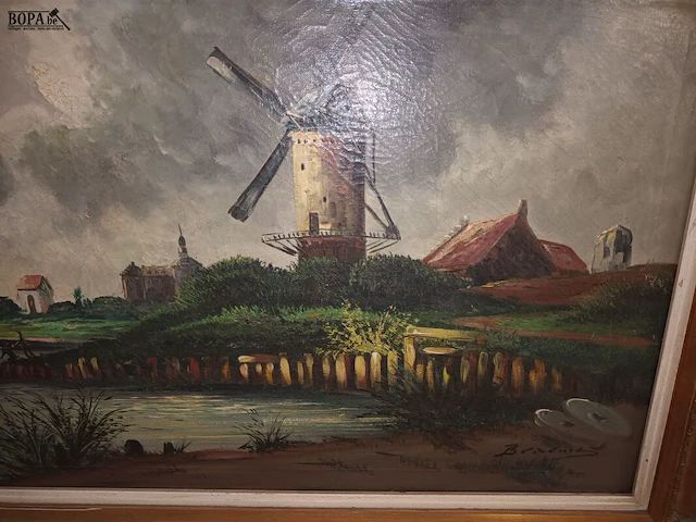 Lot 19 - schilderij molen - afbeelding 2 van  6