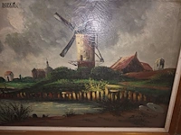 Lot 19 - schilderij molen - afbeelding 2 van  6