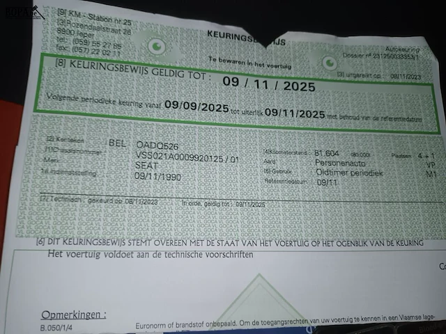 Lot 190 - seat ibiza (1990-chass.vss021a0009920125) - afbeelding 4 van  13