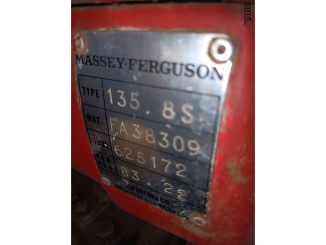Lot 191 - tractor massey-ferguson 135/8 s (1969-chass.625172) - afbeelding 4 van  14