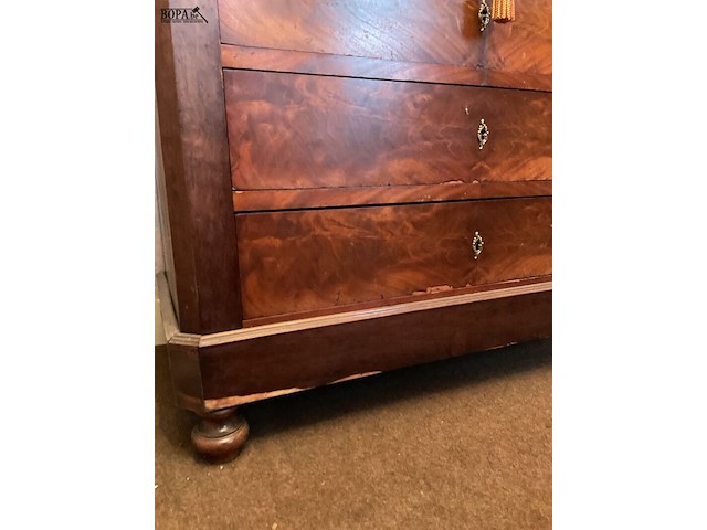 Lot 193 - commode mahoniehout met spiegel en 4 lades - afbeelding 6 van  6