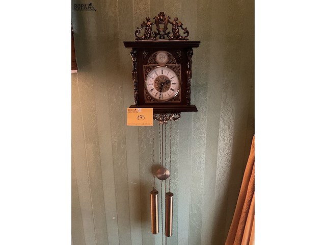 Lot 195 - hangklok met slinger en regulator, 29 x 16 x h43 - afbeelding 6 van  6