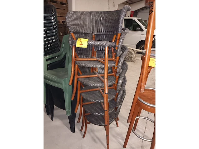 Lot 2 - geweven terrasstoelen hilma. 6 stuks - afbeelding 1 van  4